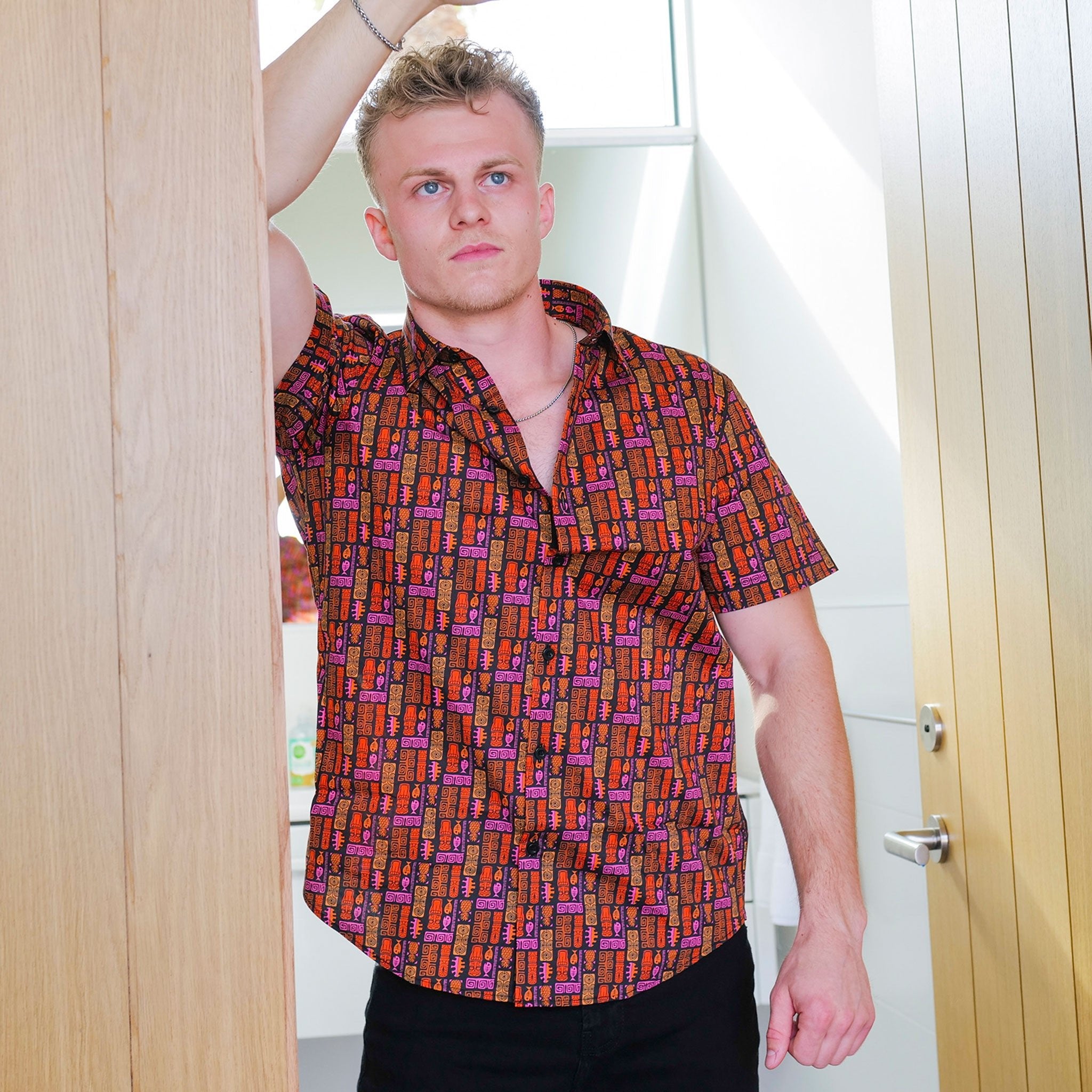 Cotton Mod Shirt - Tiki Black