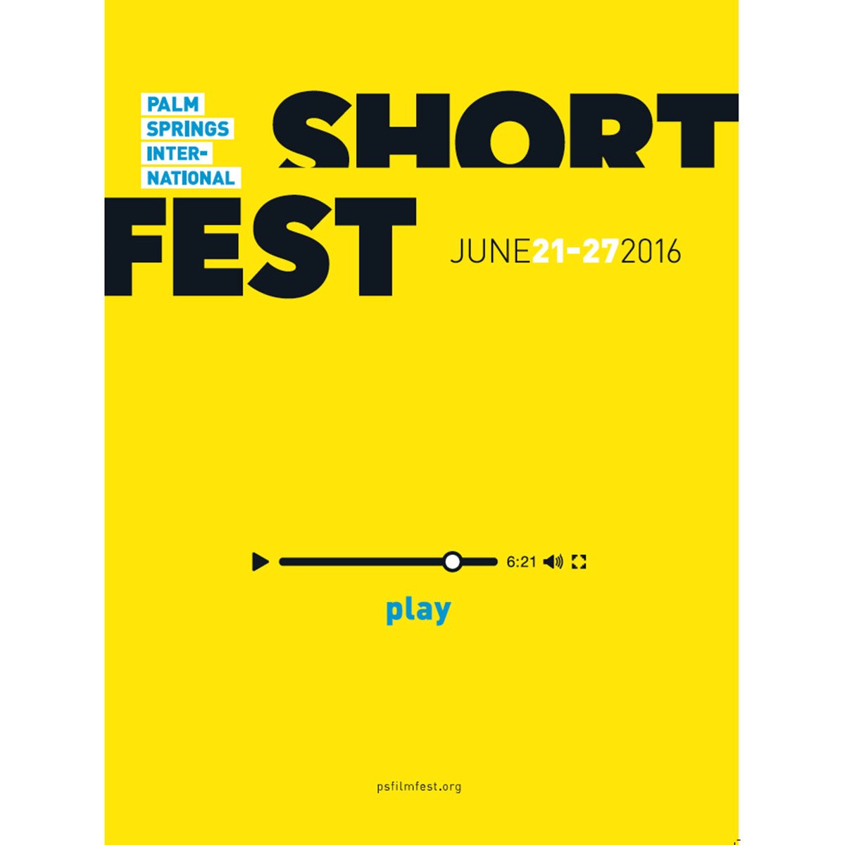 2016 Palm Springs International ShortFest Poster - Pink/Yellow - Destination PSP