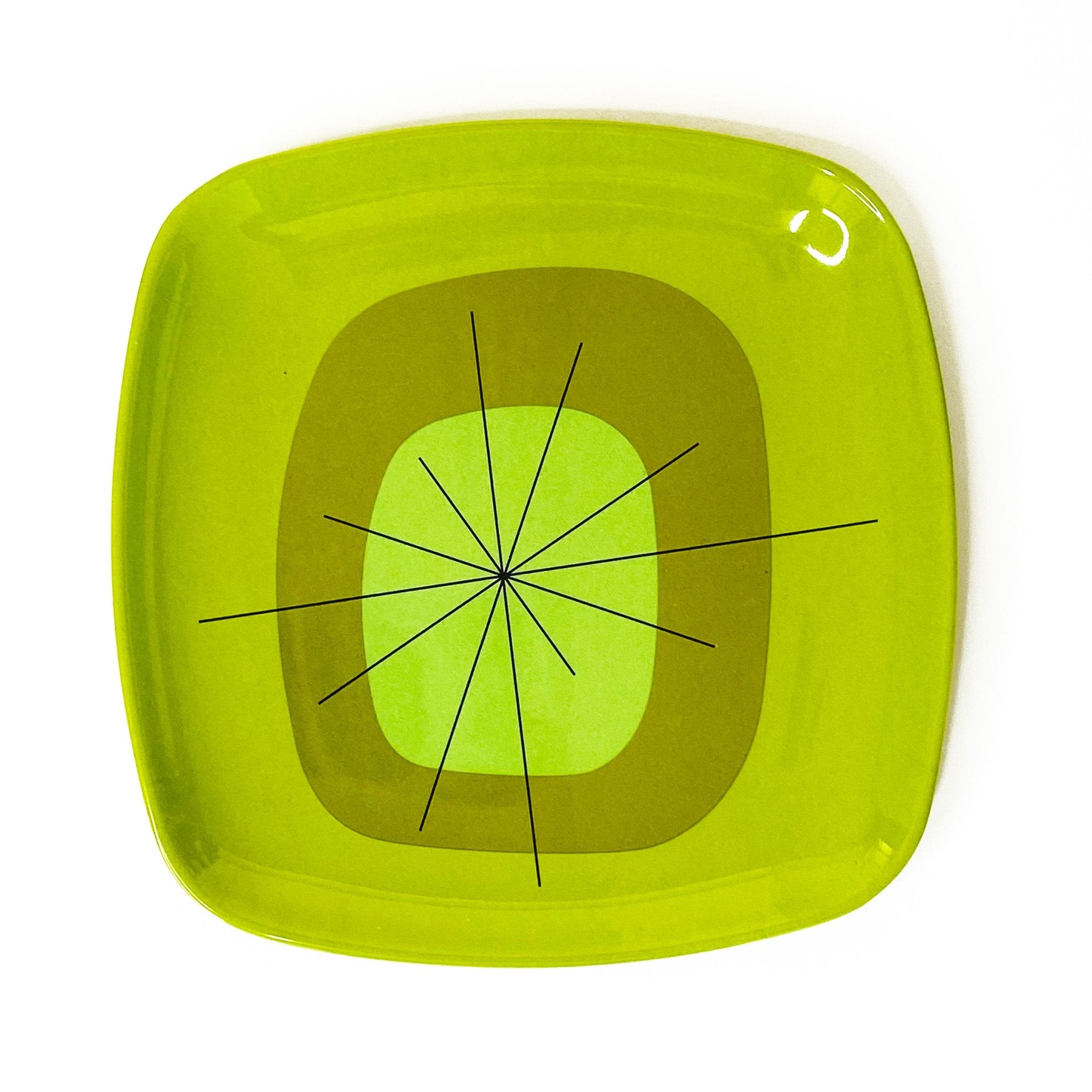 Atomic Melamine Salad Plates - Green - Set of 4 - Destination PSP