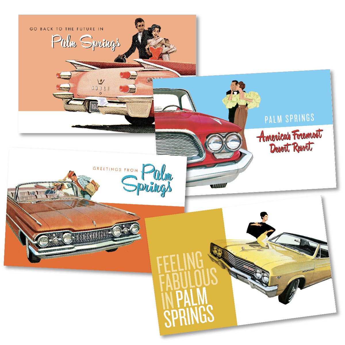 Classic Car Palm Springs Postcards -Set of 4 – Destination PSP