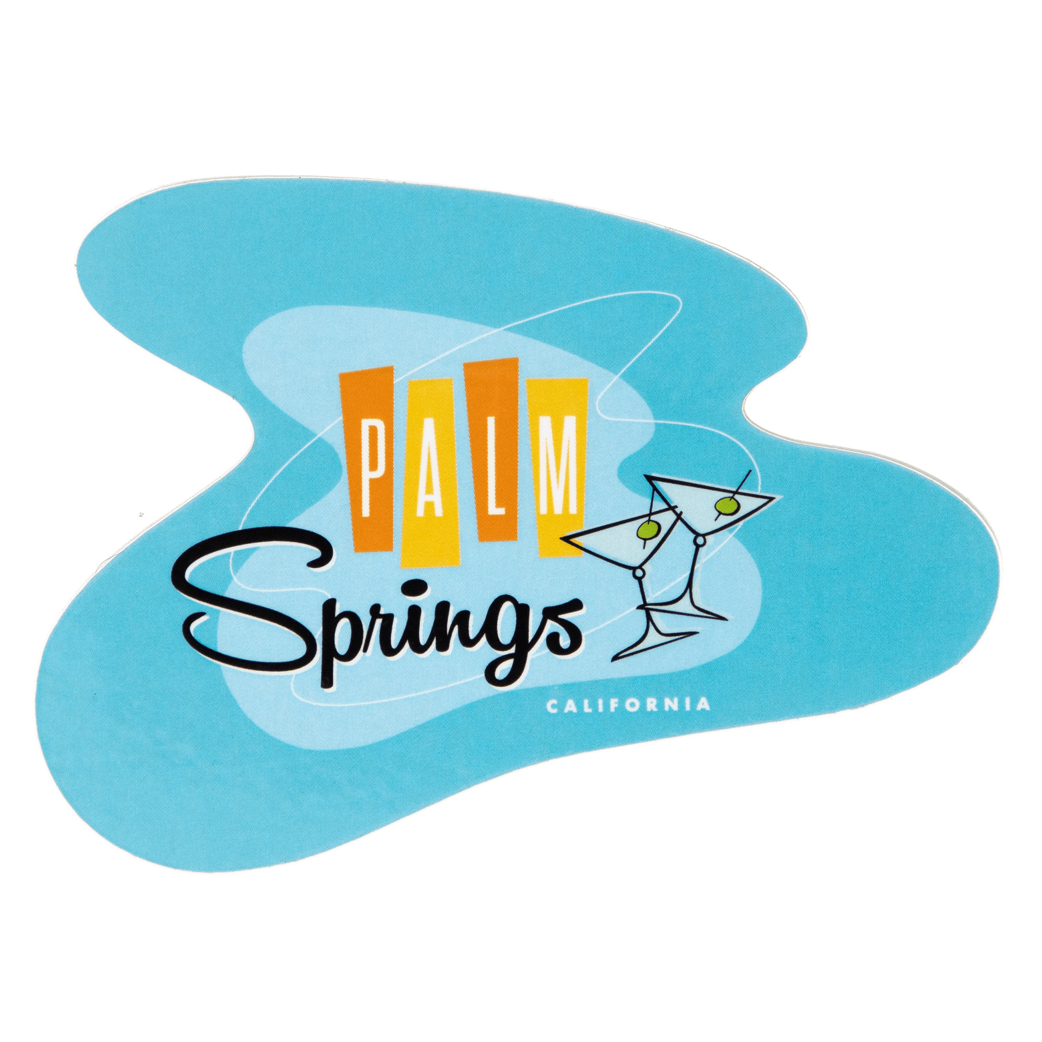 Palm Springs Martini Design Sticker - Blue - Destination PSP