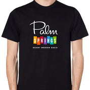 Unisex T-shirt Palm Springs Rainbow - Black - Destination PSP