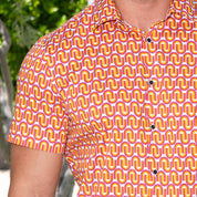 Cotton Mod Shirt - Links Orange & Purple