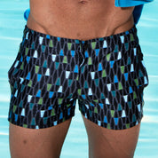 Mod Swim Shorts - Lava Lamp Black & Blue
