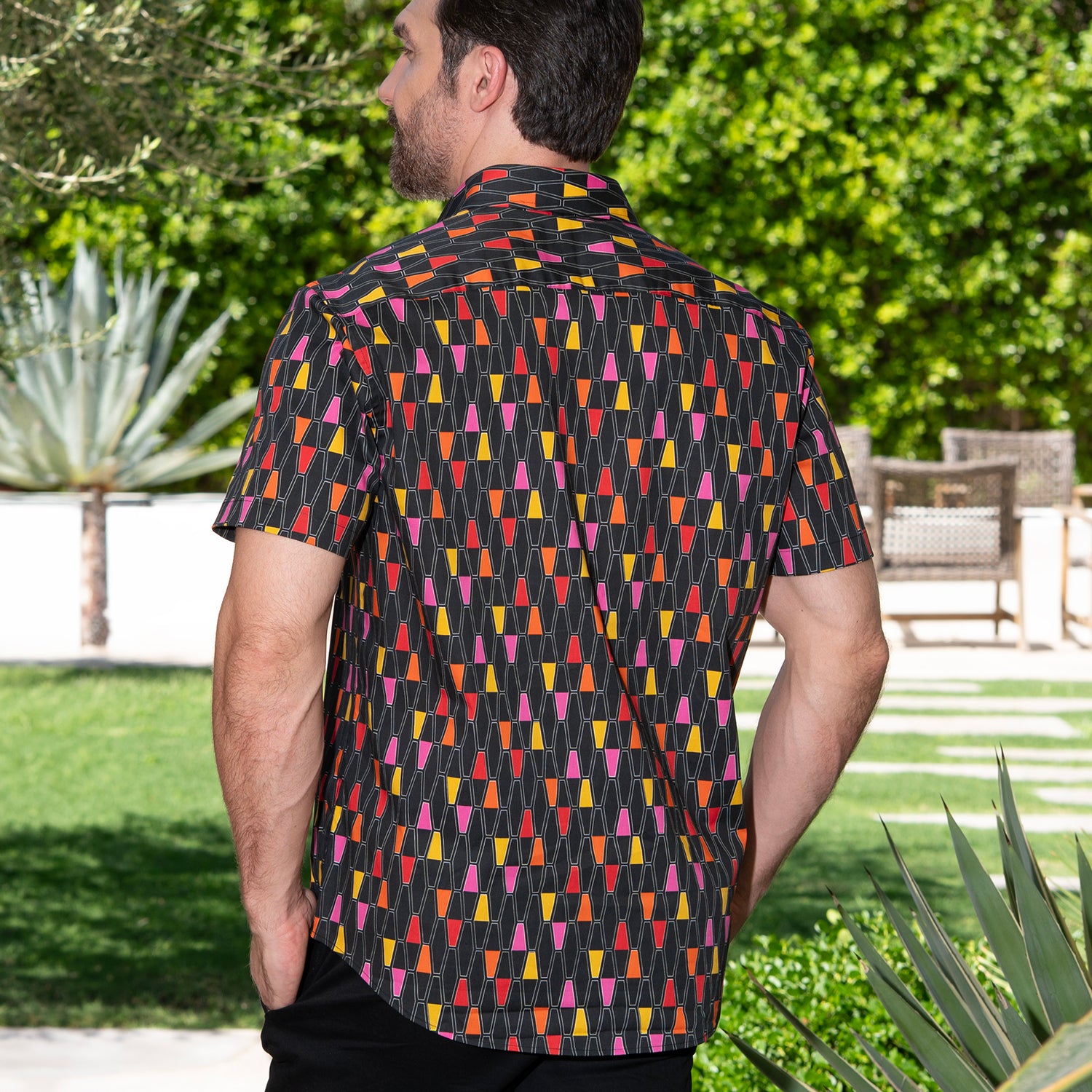 Cotton Mod Shirt - Lava Lamp Black & Red