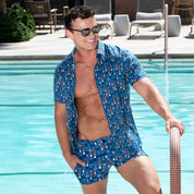 Mod Swim Shorts - Soleil Blue & Red