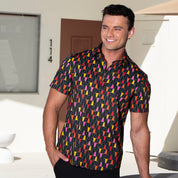 Cotton Mod Shirt - Lava Lamp Black & Red