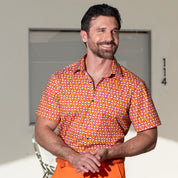 Cotton Mod Shirt - Links Orange & Purple