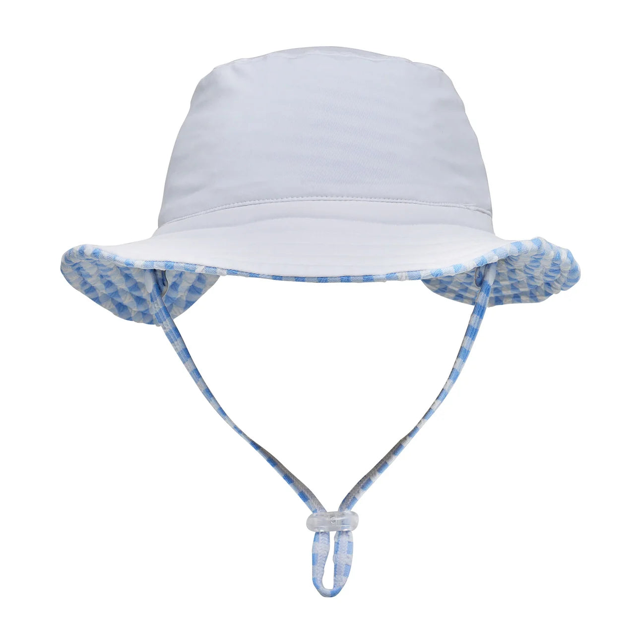 Kids Seaside Gingham Reversible Bucket Hat