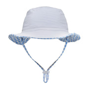 Kids Seaside Gingham Reversible Bucket Hat