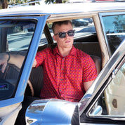 Cotton Mod Shirt - Red Bubbles