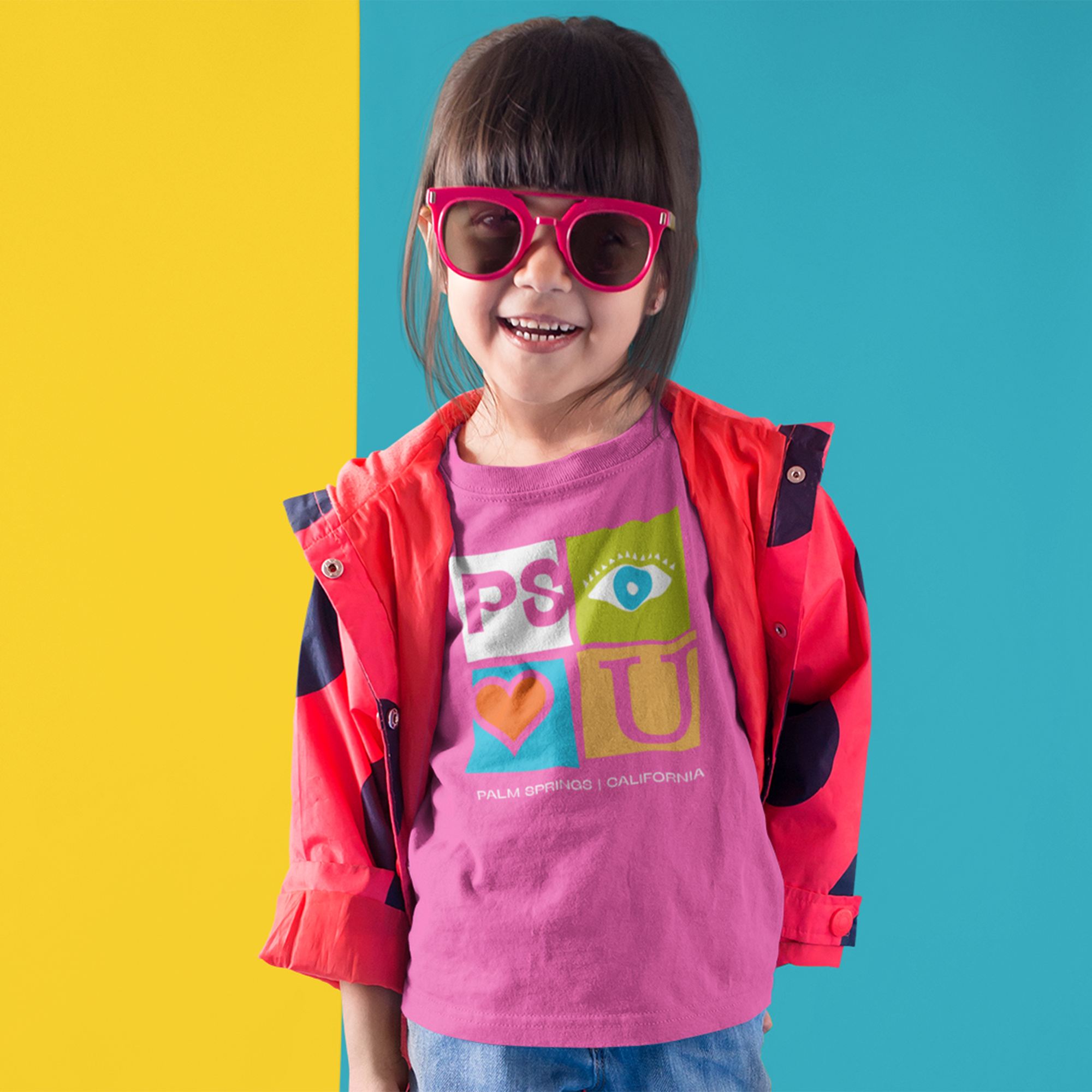 Kids Unisex T-shirt - Kids PS I Love You Icons T - Pink