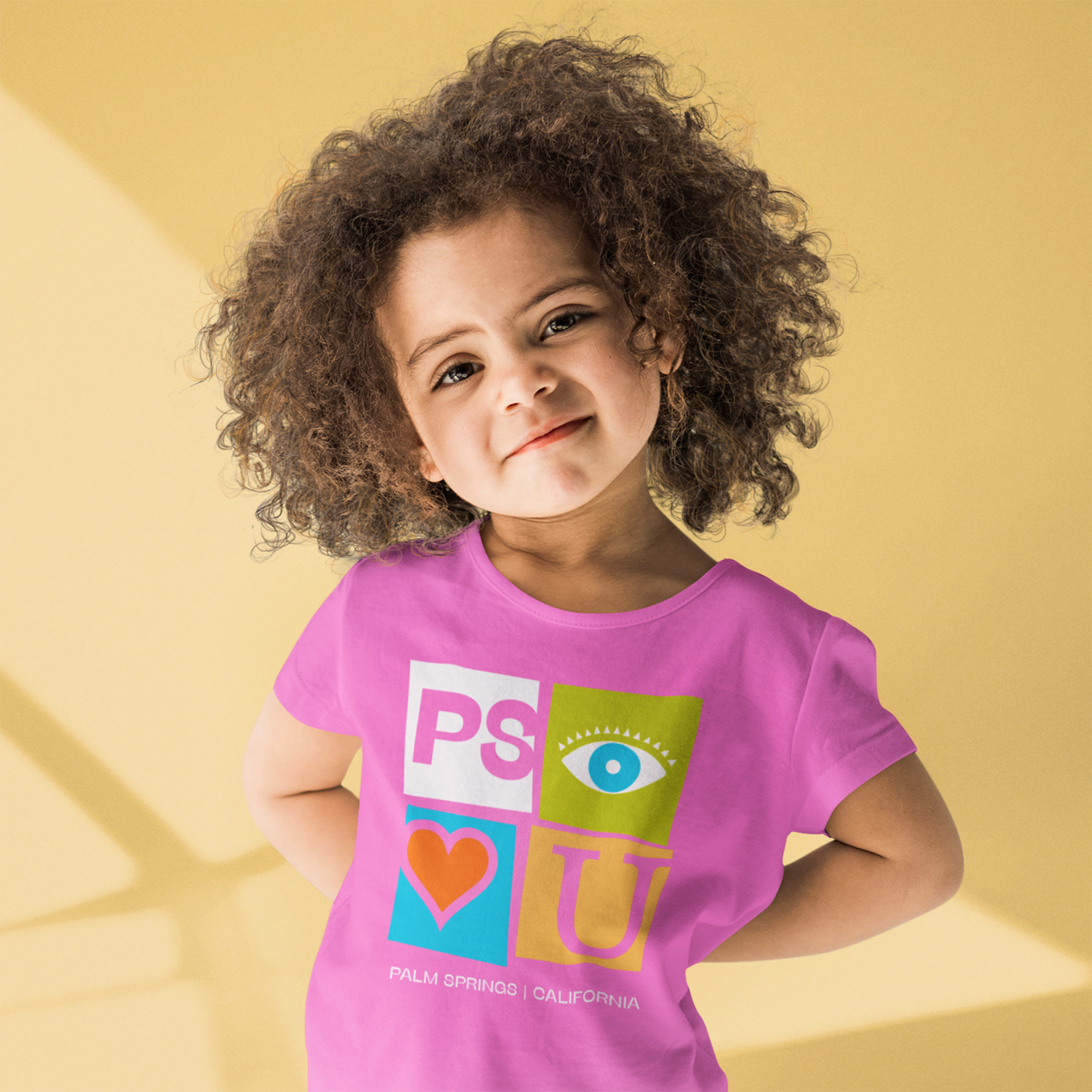 Kids Unisex T-shirt - Kids PS I Love You Icons T - Pink