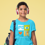 Kids Unisex T-shirt - Kids PS I Love You Icons T - Turquoise