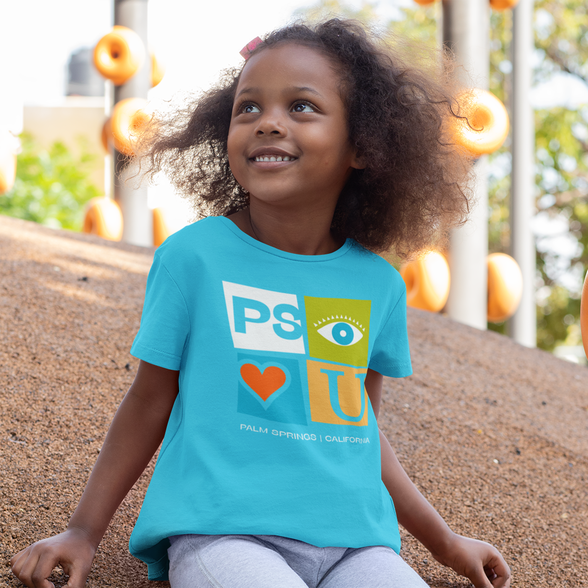 Kids Unisex T-shirt - Kids PS I Love You Icons T - Turquoise