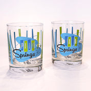 Palm Springs Martini Old Fashioned Glass - Blue Green (Set of 4)