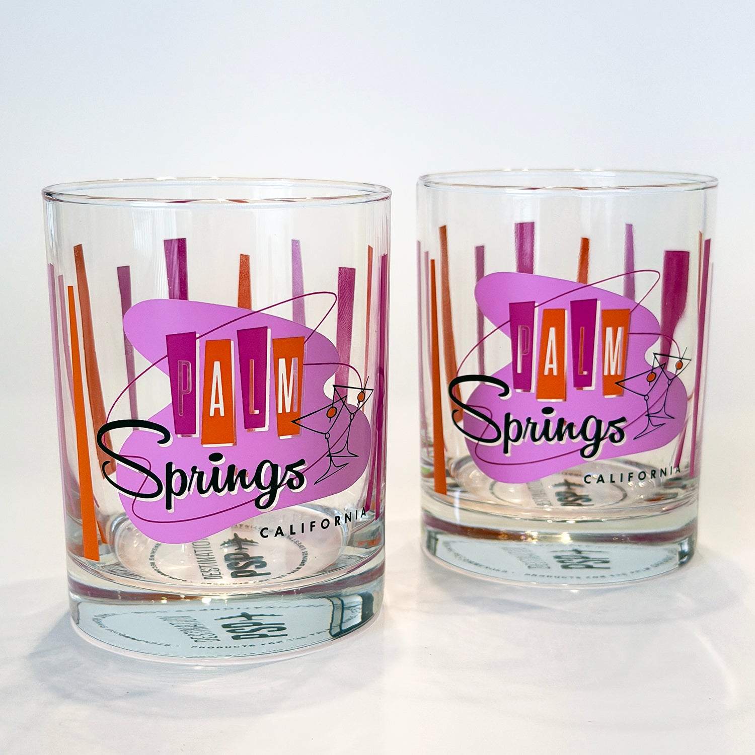 Palm Springs Martini Old Fashioned Glass - Fuchsia (Set of 4)