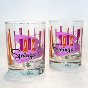 Palm Springs Martini Old Fashioned Glass - Fuchsia