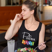 Palm Springs Rainbow Tank Top - Black