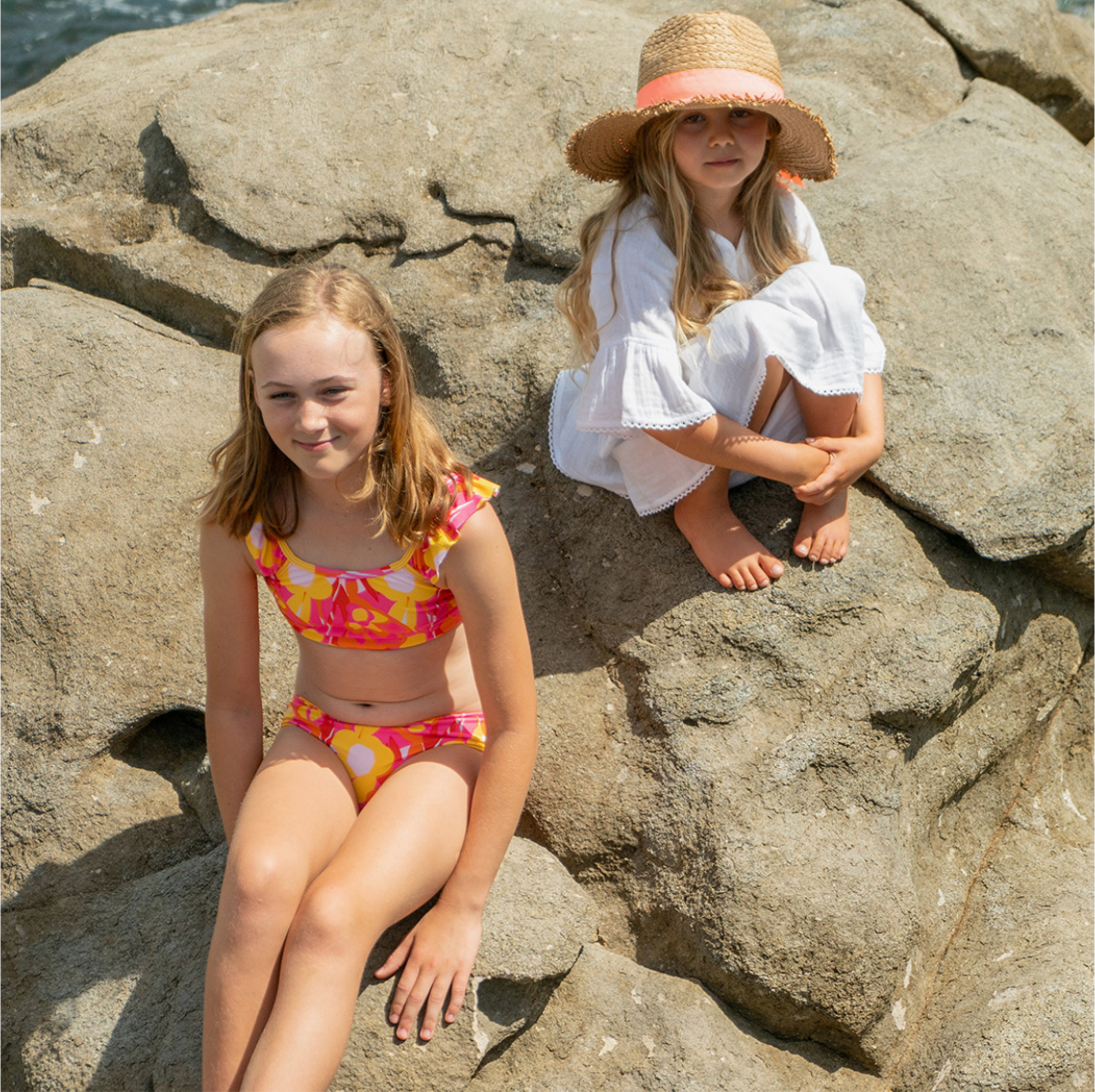 Snapper Rock Pop of Sunshine Frill Crop Bikini