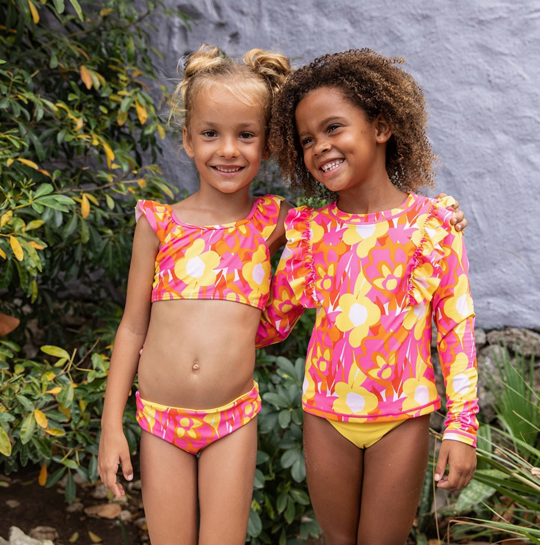 Snapper Rock Pop of Sunshine Frill Crop Bikini