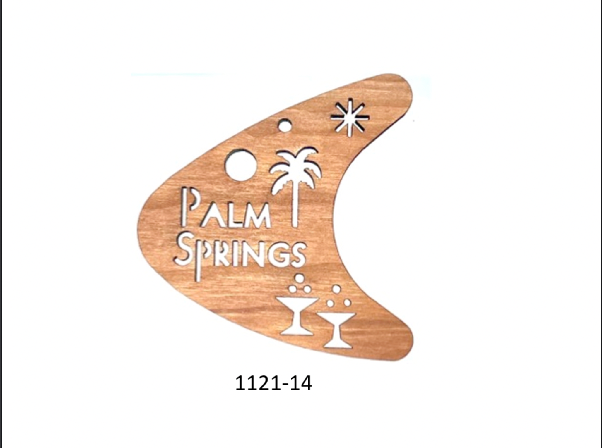 Wooden Ornament - Palm Springs Boomerang