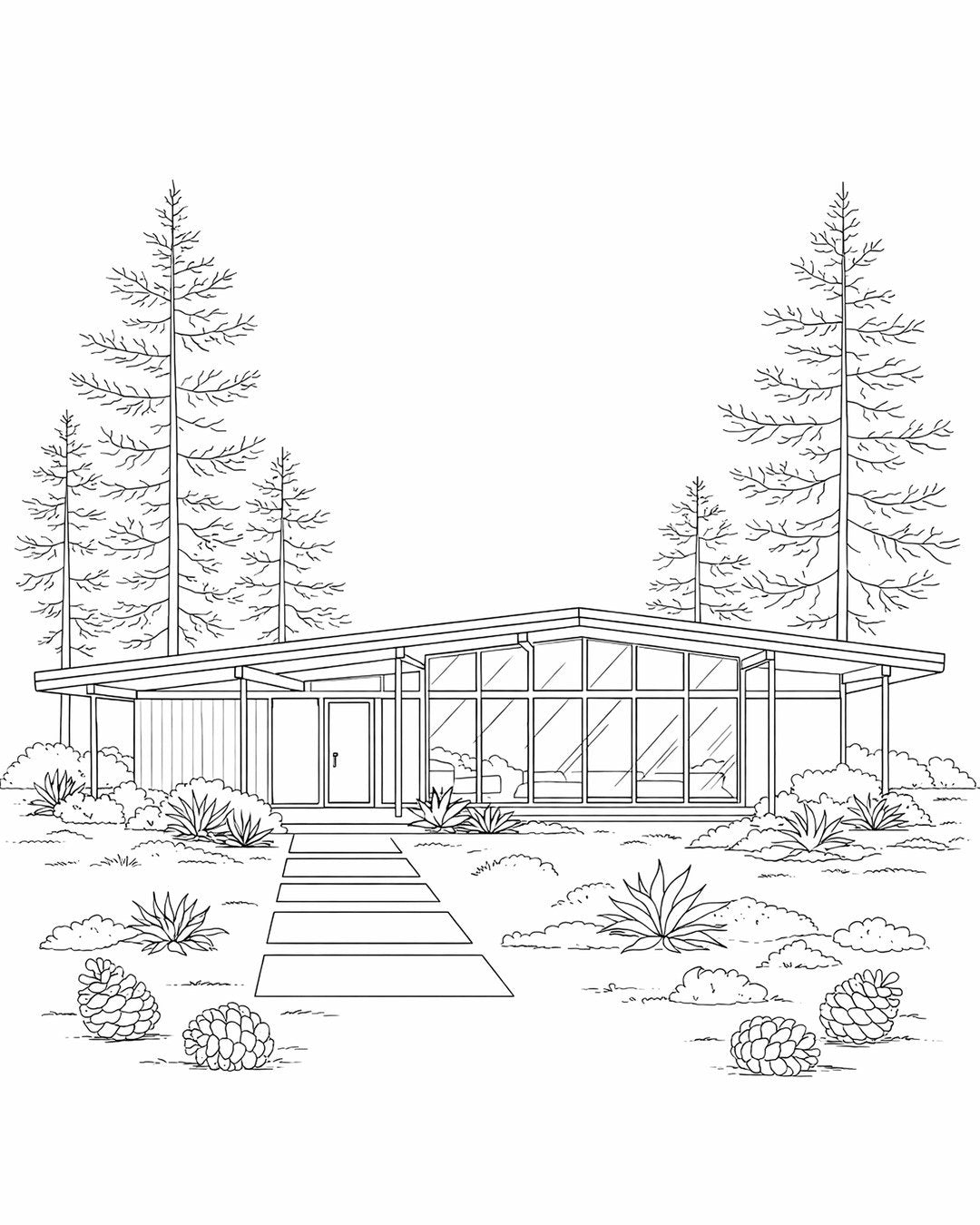 Mid-Century Modern: An Architectural Coloring Book