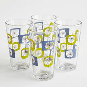 Atomic Design Glass Tumbler (Set of 4) - Blue/Green