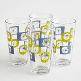 Atomic Design Glass Tumbler (Set of 4) - Blue/Green