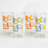 Atomic Design Glass Tumbler (Set of 4) - Mixed Colors