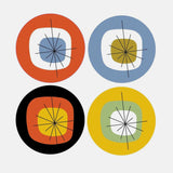 Atomic Vinyl Coasters - Set of 8 - Mixed Colors