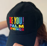 'Be You' Palm Springs Rainbow Baseball Cap - Black - Destination PSP