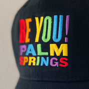 'Be You' Palm Springs Rainbow Baseball Cap - Black - Destination PSP