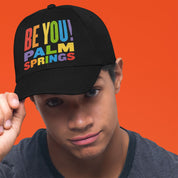 'Be You' Palm Springs Rainbow Baseball Cap - Black - Destination PSP