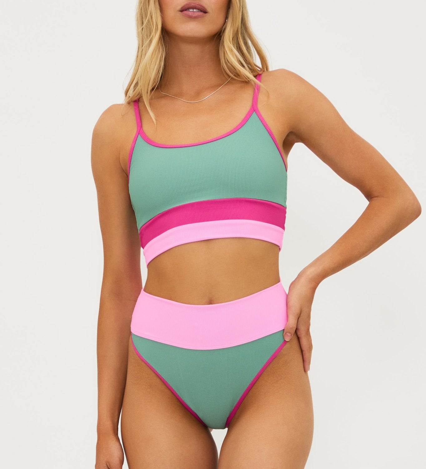 Beach Riot Emmy Bottom Sage Bloom Colorblock - Destination PSP