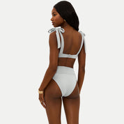 Beach Riot Highway Swim Bottom - Silver Shine