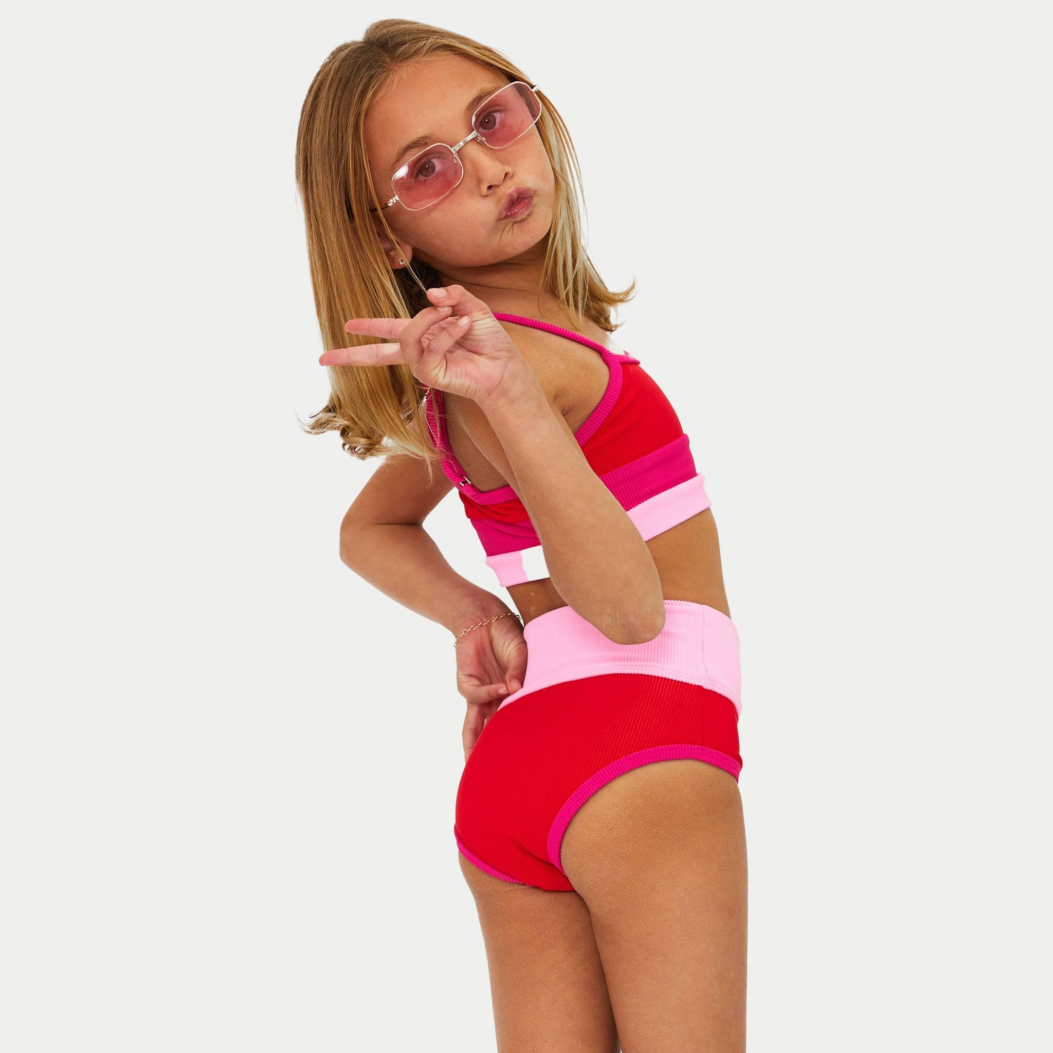 Beach Riot Little Eva & Emmie Swimsuit - Gumdrop Colorblock