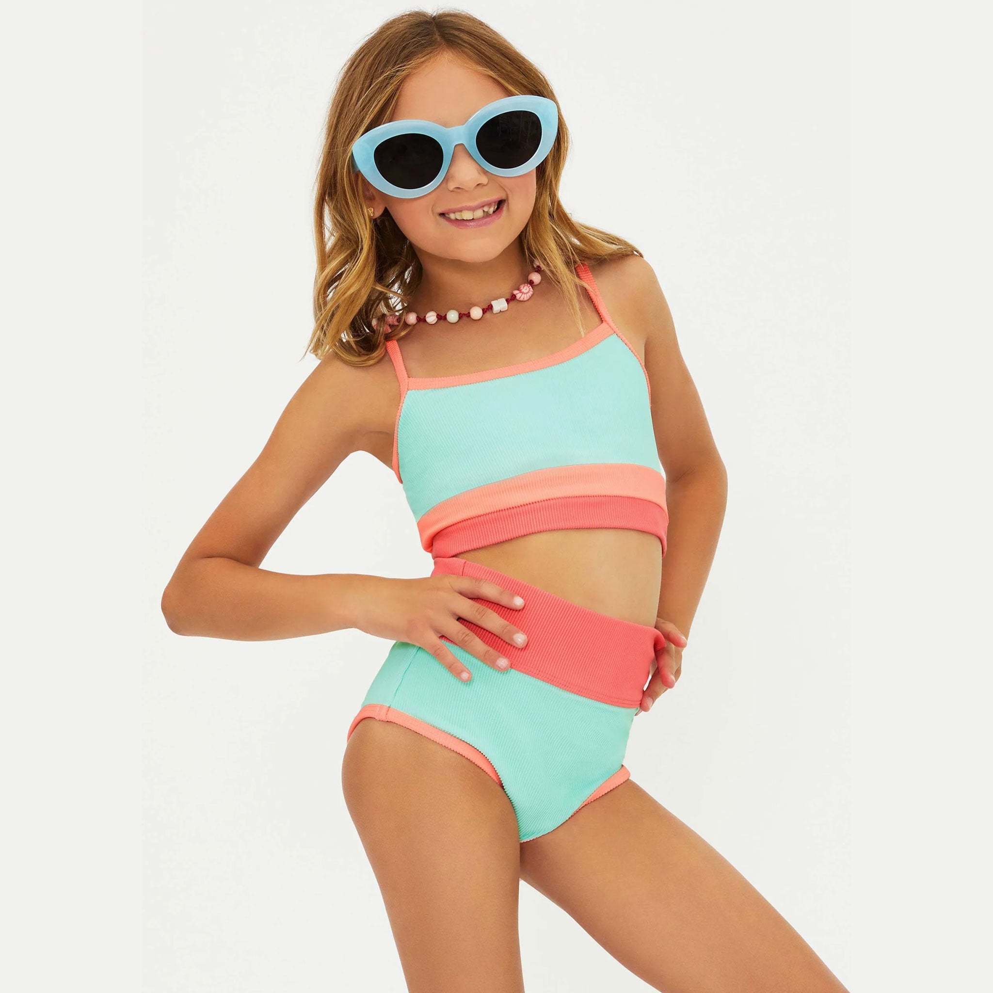 Beach Riot Little Eva & Emmie Swimsuit - Guava Jelly