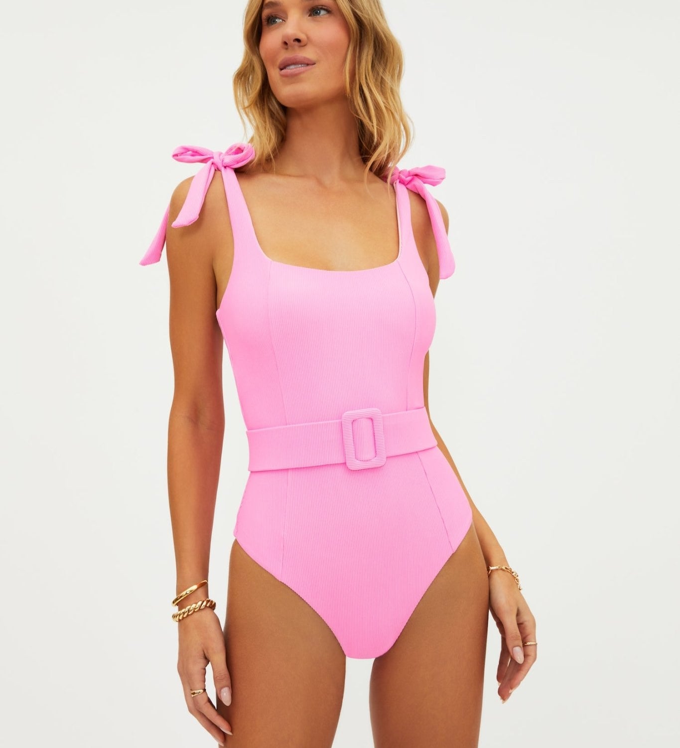 Beach Riot Sydney One Piece Belted Swimsuit - Prism Pink - Destination PSP