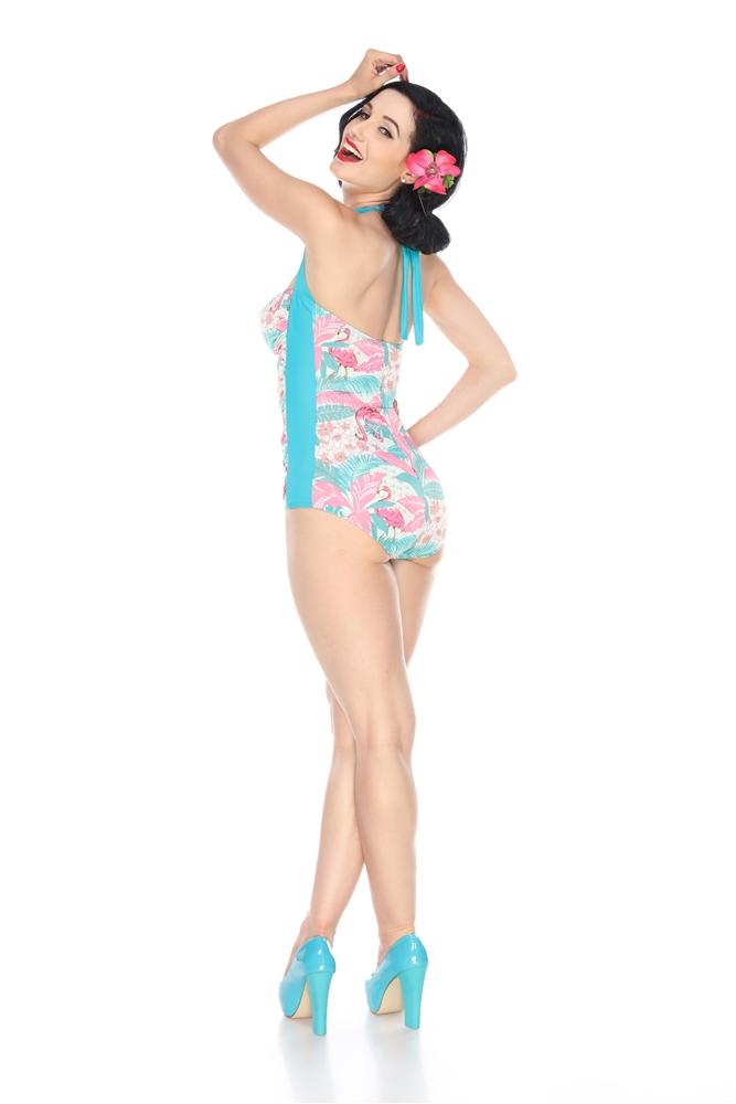 Bettie Page Maillot Swimsuit B72146 - Flamingo - Destination PSP