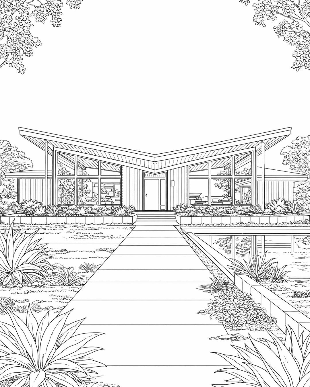 Mid-Century Modern: An Architectural Coloring Book