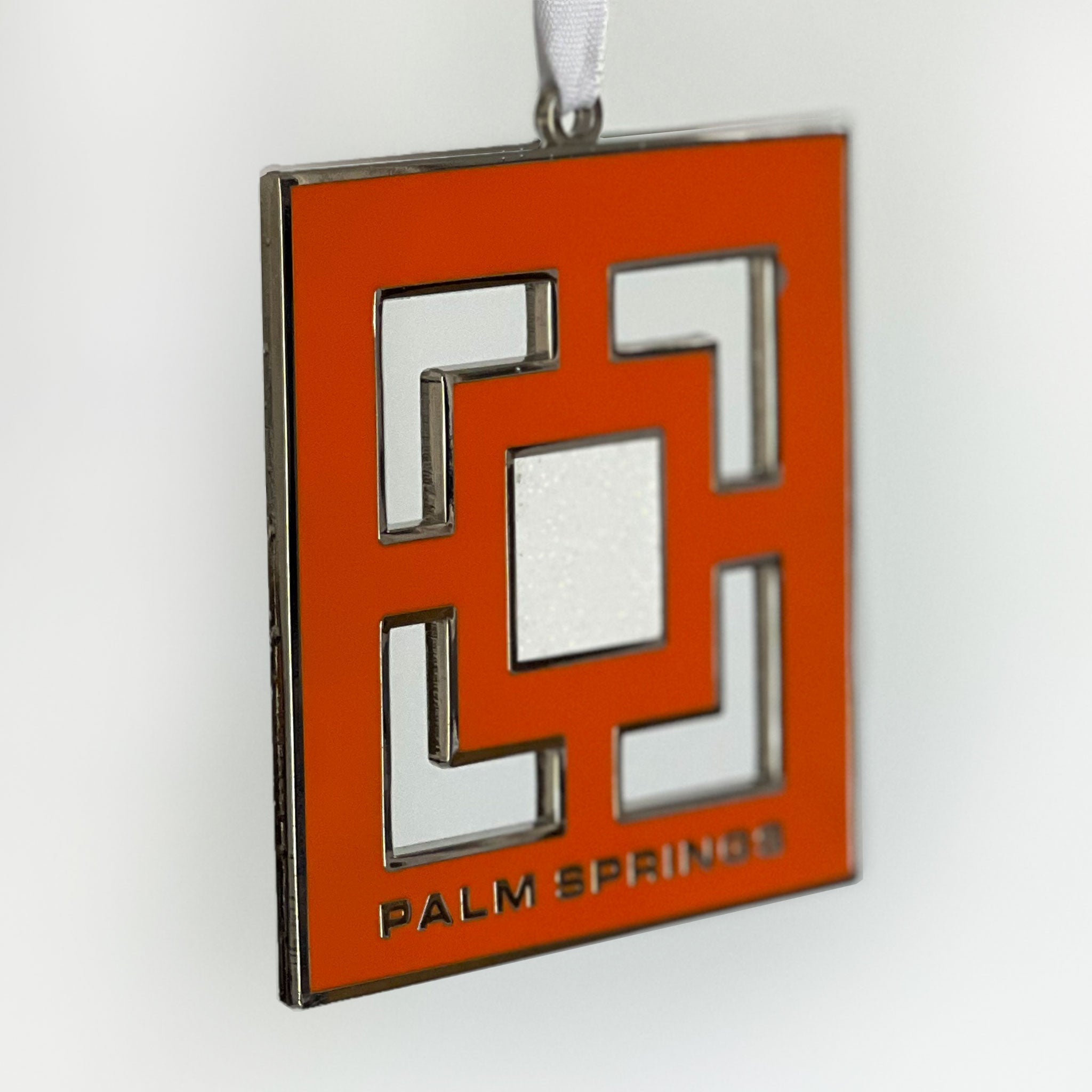 Cloisonne Enamel Holiday Ornament - Breeze Block Palm Springs - Destination PSP