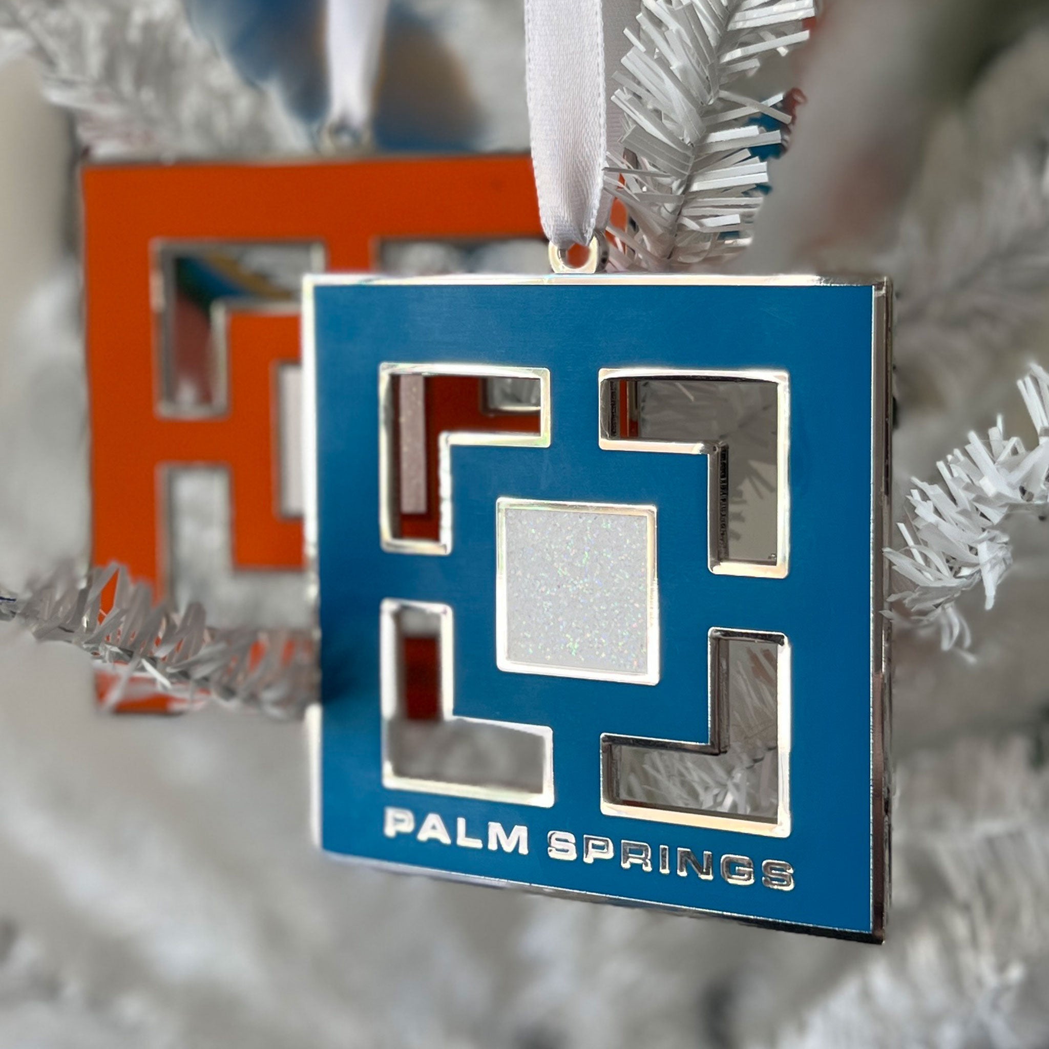 Cloisonne Enamel Holiday Ornament - Breeze Block Palm Springs - Destination PSP