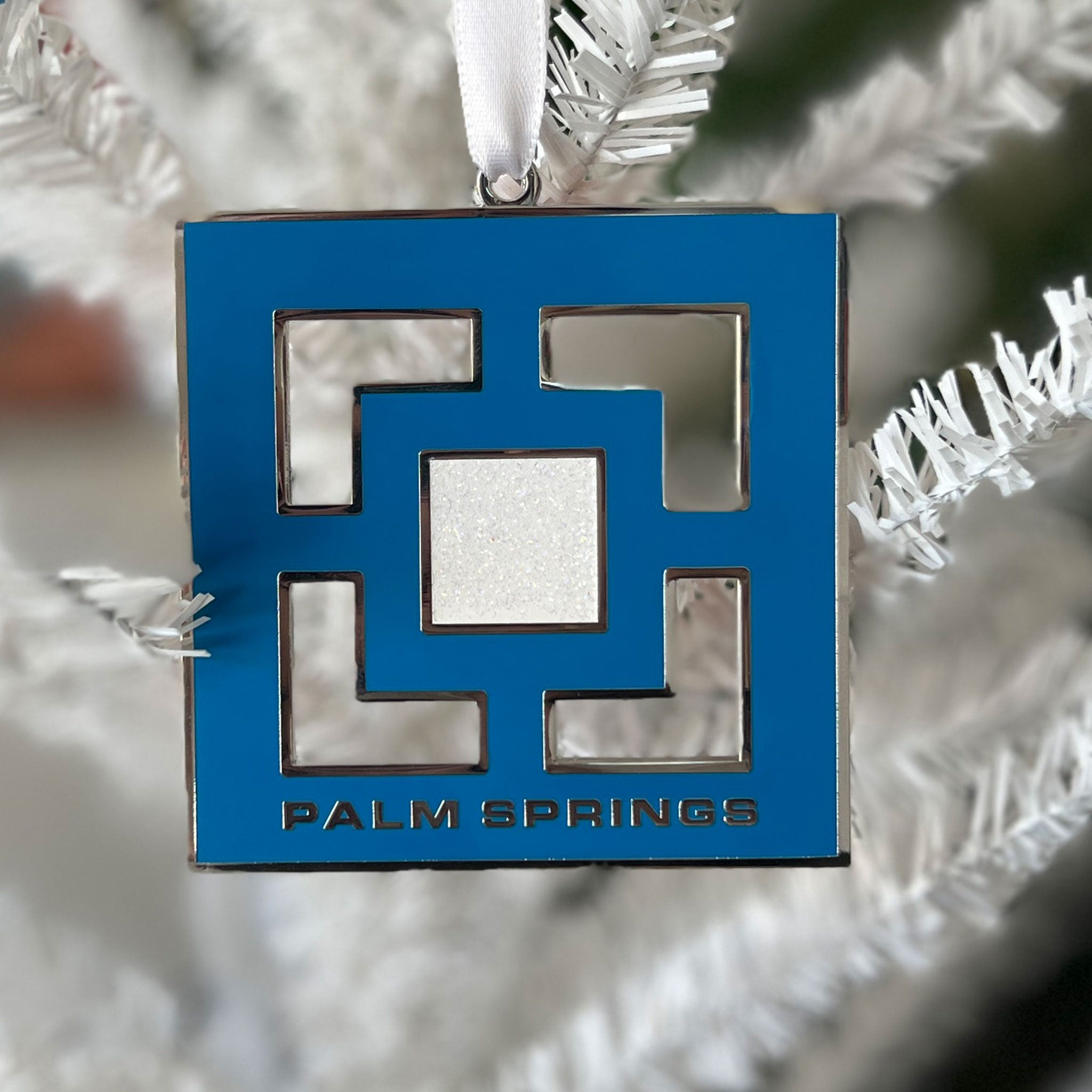 Cloisonne Enamel Holiday Ornament - Breeze Block Palm Springs - Destination PSP