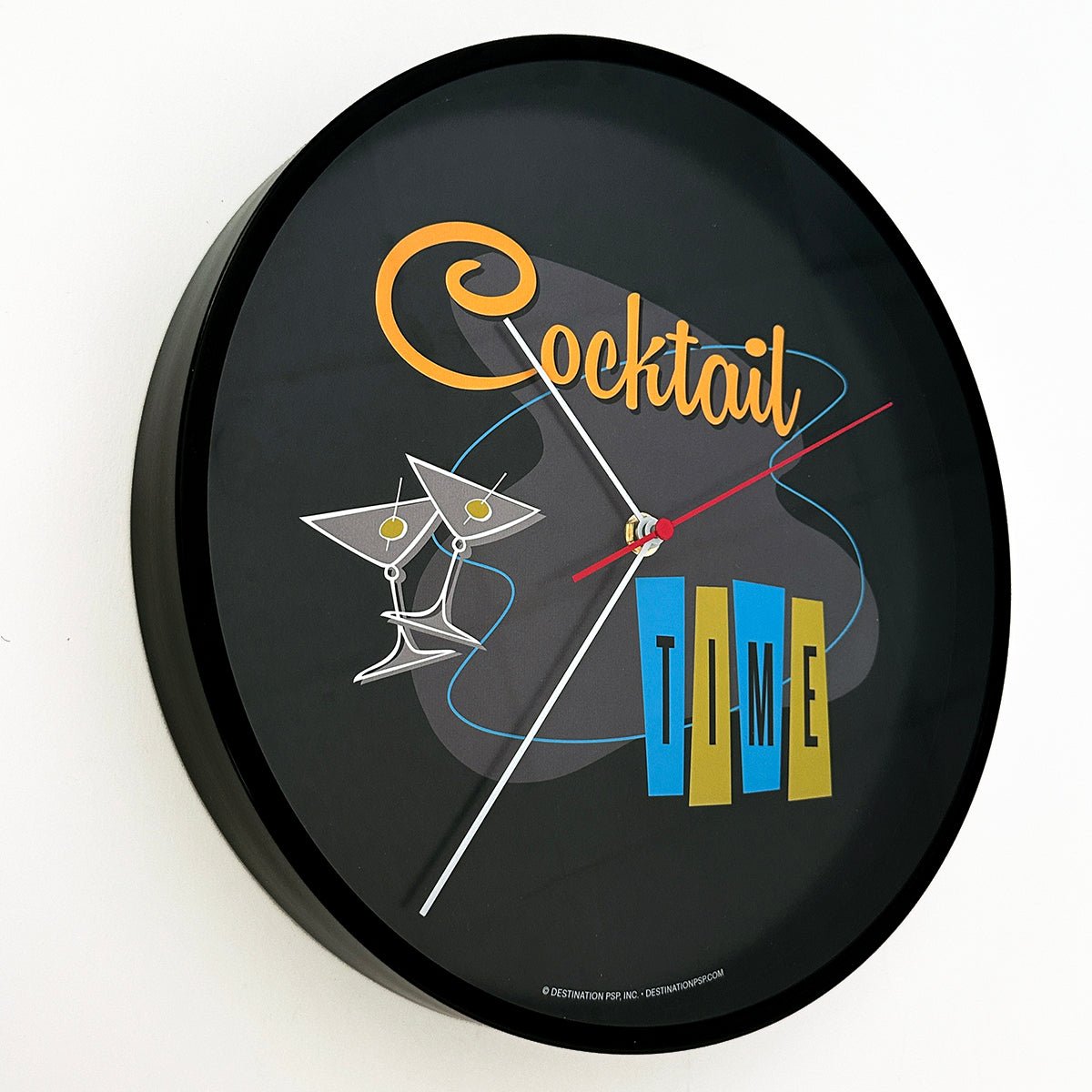 Cocktail Time Wall Clock - Black - Destination PSP
