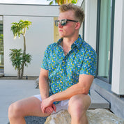 Cotton Mod Shirt - Mambo Blue Green - Destination PSP