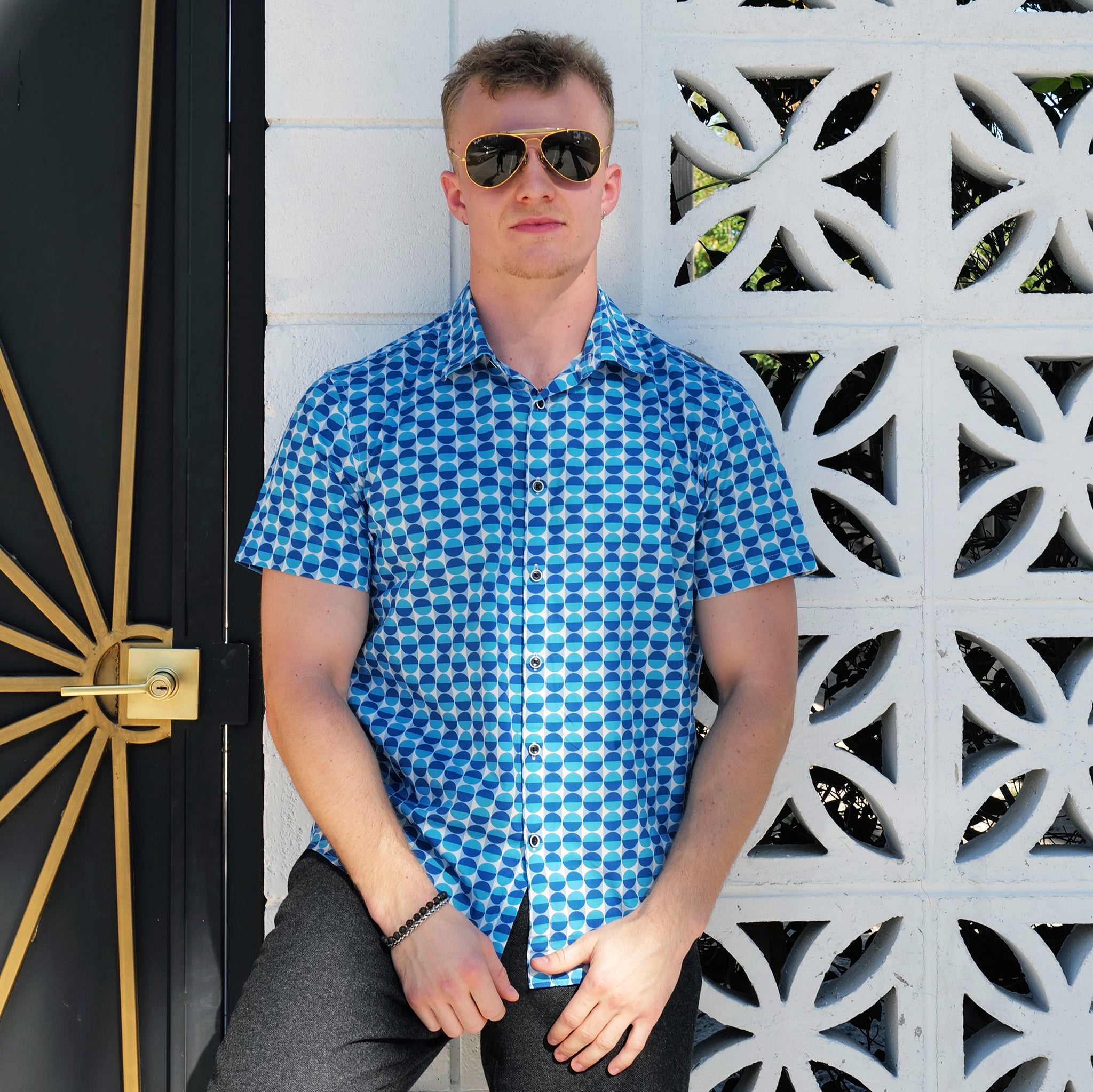 Palm Springs Mod Short Sleeve Shirt - Atomic Black – Destination PSP