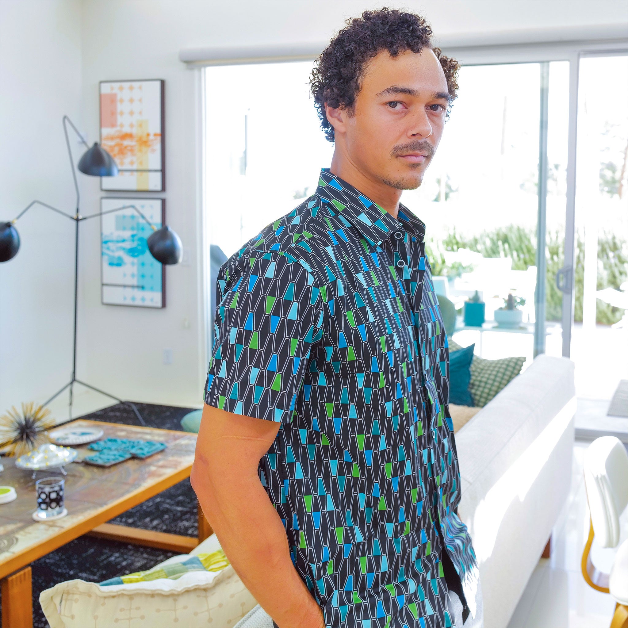 Destination PSP - Palm Springs Fashion: Patterned Mod Shirt - Tiki