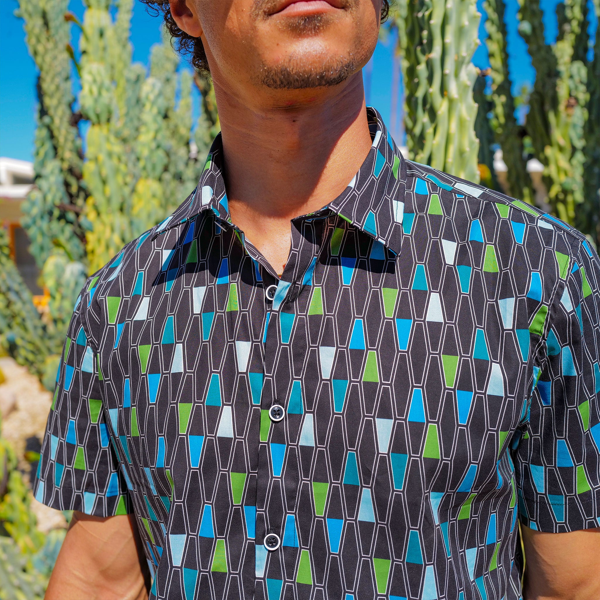 Cotton Mod Shirt - Lava Lamp Black