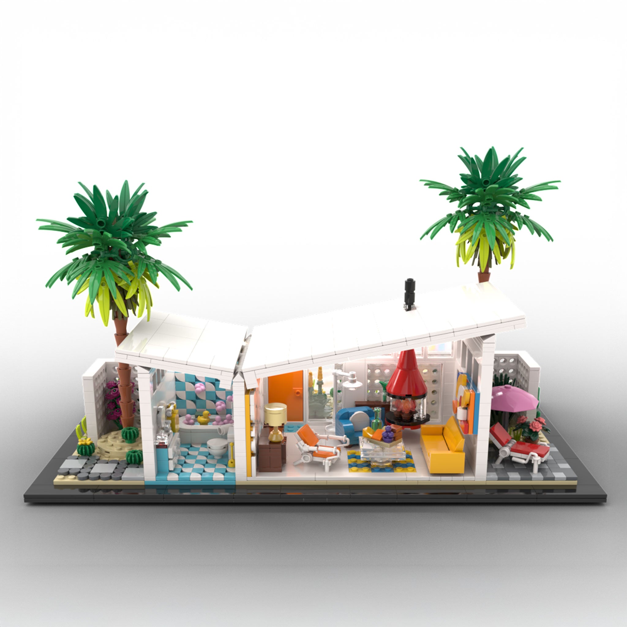 Collector's Series Palm Springs Midcentury Butterfly House Interlocking Brick Set